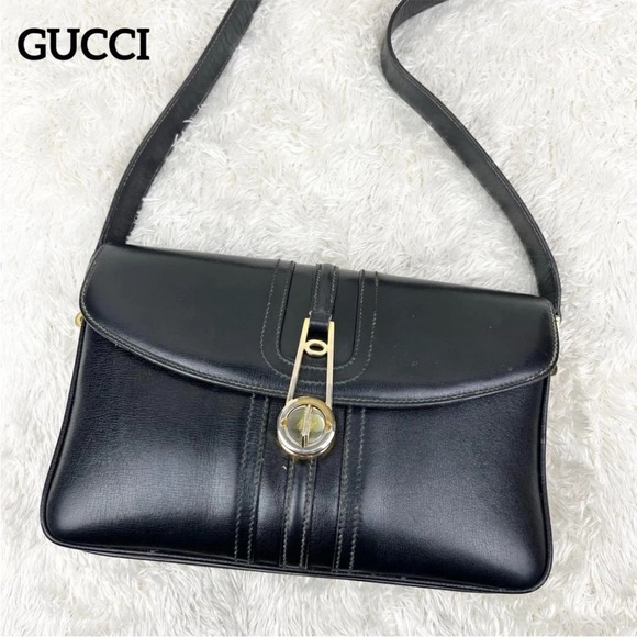 Gucci Handbags - Gucci Black Leather Shoulder Bag